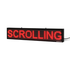 8 x 27 inch Ultra-bright Red Color Programmable LED Sign Water and Weather Proof for Outdoor Use