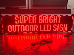 21 x 90 inch Ultra-bright Red Color Programmable LED Sign Water and Weather Proof for Outdoor Use